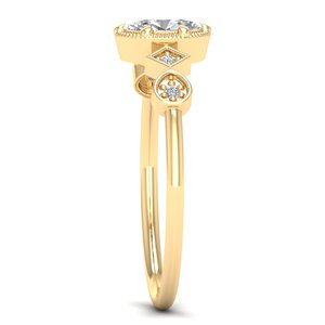 REYES Luxury <b>Oval</b> Cut 0.53ct <b>Moissanite</b> <b>Engagement</b> <b>Ring</b> for Women 925 Sterling Silver 14K Yellow Gold Plated Fine Jewelry - Product Image 3