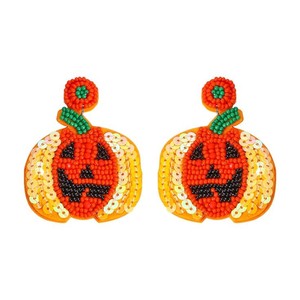 Pendientes de calabaza con cuentas de semillas de Alexia para mujer en naranja por Franc esca de India pendientes hechos a mano para mujeres y niñas - Product Image 5