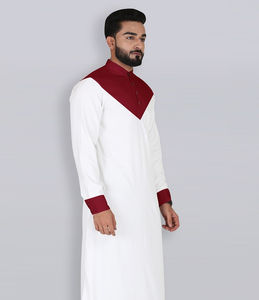 Robe Ethique Musulmane Traditionnelle Style Qatar Thobe de Prière pour Homme Costume à Blocs de Couleurs Brillants pour Hommes Islamique Vente Chaude Vêtements pour Hommes Jubbah - Product Image 6