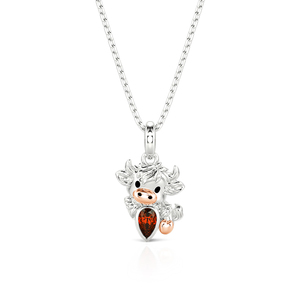 Collier avec pendentif vache des Highlands plaqué or Jeulia avec pierre de naissance en perle - Product Image 6