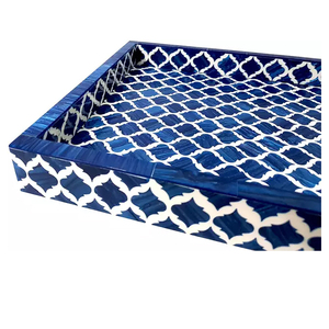 2025 nouveau plateau décoratif floral de résine d'incrustation d'os d'usine directe de conception avec 6 pièces ensemble dessous de verre de thé avec plateau de résine d'incrustation d'os - Product Image 5