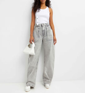 Pantalones vaqueros rasgados desgastados de marca personalizada al por mayor, pantalones vaqueros ajustados transpirables de cintura alta para mujer, ropa de Bangladesh Sexy desgastada - Product Image 3