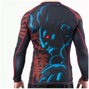 Logotipo personalizado al por mayor diseñe su propia sublimación impresa Jiu Jitsu Mma para hombres Bjj camisas Rashguard - Product Image 4