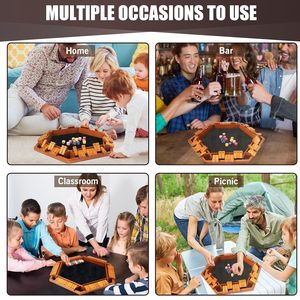 Juego de mesa de madera con 16 dados e instrucciones, juego clásico de mesa cerrada de 1 a 6 jugadores - Product Image 5