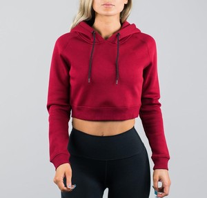 Women's Printed Knitted Acid Wash <b>Crop</b> <b>Top</b> Long Sleeve Hoodie Short Hood 100% Cotton Streetwear Front Logo Position Winter - Product Image 2