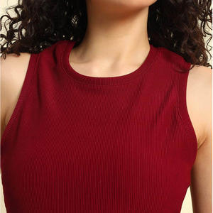 Camiseta sin mangas de baja tasa del mejor fabricante Etiqueta de personalización de alta calidad Hecho en fábrica Estilo caliente Camisetas sin mangas para mujer Color sólido - Product Image 6