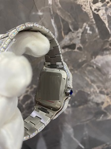 นาฬิกาหรูหราสไตล์ธุรกิจทันสมัย ขนาด 41 มม. ตัวเรือนสแตนเลสสตีล หน้าปัดทรงเหลี่ยมประดับเพชรโมอิสซาไนต์ สไตล์ฮิปฮอป ระบบกลไกสวิส งานแฮนด์เมด - Product Image 4