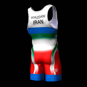 Singlet de lutte à faible MOQ avec logo frontal personnalisé, conception gratuite avec drapeau national, nom de l'équipe, nom du lutteur, singlet extensible - Product Image 3