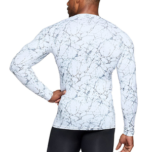 Tops de manga larga de compresión de gimnasio para hombre personalizados Capa base deportiva de secado rápido con material de tela de logotipo personalizado - Product Image 6