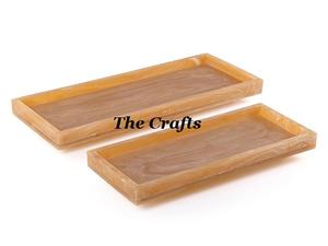 Plateau de service en acier inoxydable avec poignées en résine, design fantastique, plateau de service pour aliments, forme ovale, ustensiles de cuisine, plateau de petit-déjeuner - Product Image 3