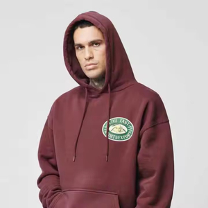 2025 sweats à capuche universitaires de haute qualité personnalisés sans ficelle ourlet brut pull à bord coupé Logo personnalisé motif sweat à capuche imprimé pour unisexe - Product Image 1