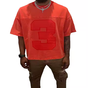 Camiseta para hombre con estampado de lavado ácido Vintage de algodón de peso pesado Boxy ropa de calle de gran tamaño hombro caído Slim Fit de talla grande - Product Image 1