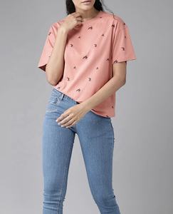 Haute qualité femmes culture t-shirts 100% coton vêtements de Yoga coupe ajustée haut court respirant à manches courtes haut court t-shirts pour les femmes - Product Image 4