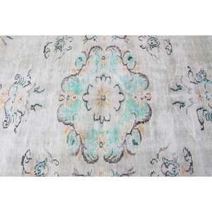 Grand tapis vintage 6,2x9,7 pi (188x297 cm), tapis turc oriental blanc - Product Image 5