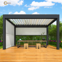 Pergola rétractable en aluminium avec revêtement en poudre KAKADU, avec télécommande motorisée pour jardin et usage extérieur 694-220
