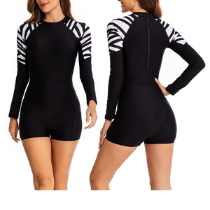 Traje de surf de ángulo plano de manga larga de una pieza más vendido de primera calidad Traje de baño de mujer Traje de buceo con protección solar - Product Image 5