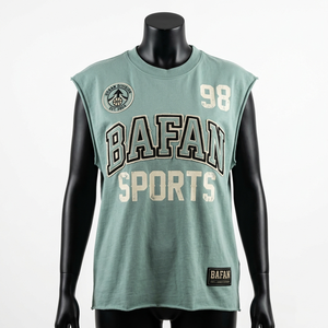 Maillot de basket pour femme, haute qualité, tissu en coton tricoté 190 GSM, vert menthe, sans manches, logo imprimé, personnalisable, coton. - Product Image 6