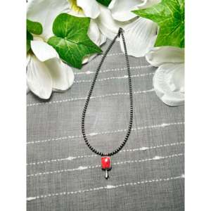 Collar de Coral con Engaste de Plata de Ley y Ostra Espinosa de George Rios - Product Image 1