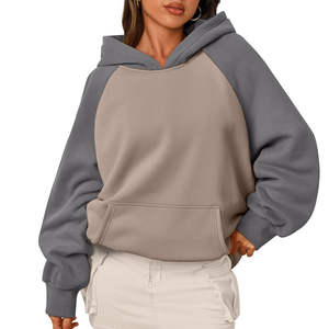 Venta al por mayor Sudadera con capucha Personalizar Logo Diseño Color sólido Ropa al aire libre Premium Drop Shoulder Anti-pilling sudaderas con capucha transpirables para mujer - Product Image 1
