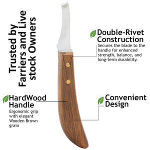 Meilleur couteau à sabot de cheval couteau à sabot étroit Outils de maréchal-ferrant Couteau à sabot droit réutilisable pour la réparation des fers à cheval - Product Image 2