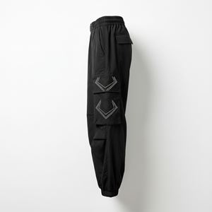 Pantalones Cargo para Hombre de Poliéster/Algodón/Velour Arrugado, con Pedrería Personalizada, Estilo Holgado Y2K, Estilo Urbano, Cierre de Botones Altos - Product Image 4