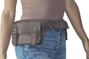 กระเป๋าคาดเอวหนัง4กระเป๋าสไตล์วินเทจปรับแต่งได้ลายโลโก้กระเป๋าคาดเอวสำหรับเดินทางเทศกาล - Product Image 2