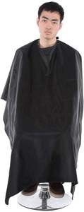 Capa de peluquero de salón, capa de corte de pelo negro, capa de peluquería de peluquero de salón antiestático, herramienta de delantal impermeable de tela para adultos - Product Image 2