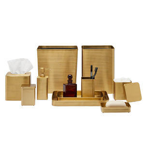 Ensemble de coiffeuse de salle de bain texturée lisse 4 pièces argentées prix de gros accessoires de salle de bain en tôle - Product Image 6