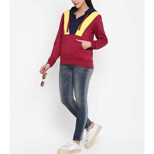 Sweat à capuche en coton à demi-fermeture éclair pour femmes, sweat-shirt à manches longues pour l'hiver, vêtements de style décontracté, prix de gros OEM - Product Image 3