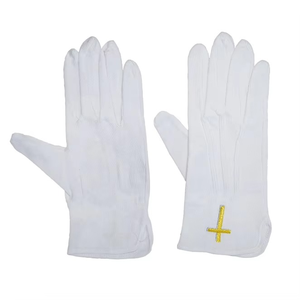 Maçonnique Regalia carré boussole or broderie signe gants tissu fondation pour franc-maçon utilisation broderie artisanat couture - Product Image 3