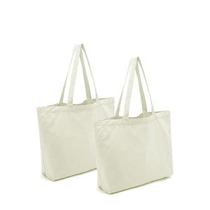 Organic Cotton Canvas Tote <b>Bags</b> Customizable Wholesale Foldable Reusable with Personalized Logo Stripes for Beach Shopping - Product Image 1