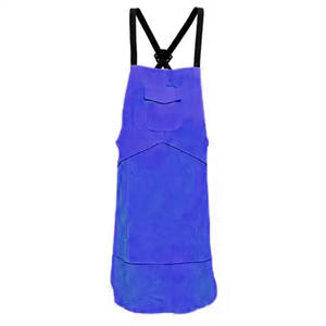 ISO-Certified Cotton Flame-Resistant Cowhide Leather Welder Apron Industrial Safety Apron for Welding - Product Image 2