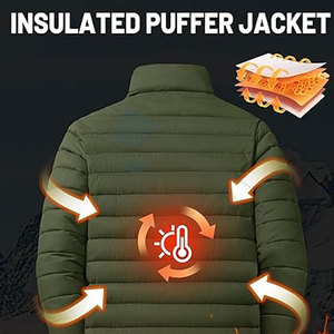 Chaqueta acolchada ligera para hombre, Abrigo acolchado cálido resistente al agua a prueba de viento para viajes de esquí, senderismo, fábrica de diseño personalizado OEM - Product Image 3