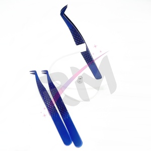 RMI meilleure qualité pince à épiler d'extension de cils Top qualité violet couleur Plasma 65 degrés mince point de démarrage pointe pince à épiler - Product Image 4