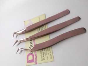 แหนบขนตาปลอมปลายเป็นเส้นใยสีโรสโกลด์ที่กำหนดเองได้ฉลากตามต้องการ - Product Image 2