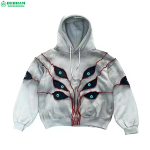 Sweat-shirts à capuche unisexe vintage délavés à l'acide, personnalisables avec logo, en molleton bouclette 100% coton écologique, sans cordon de serrage - Product Image 5