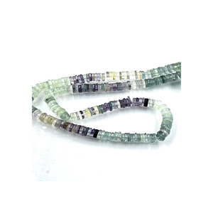 Cuentas Heishi lisas de multifluorita Natural de hebra de 17 pulgadas de calidad superior, tamaño personalizado, todas las formas certificadas para la fabricación de joyas - Product Image 2