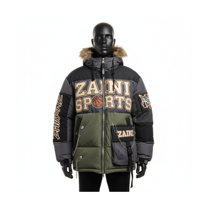 Doudoune d'hiver de haute qualité pour hommes Tissu polyester et nylon bicolore avec logo personnalisé brodé Doudoune pour homme - Product Image 1