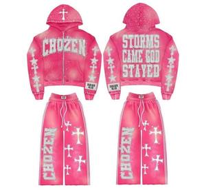 Ensemble de survêtement décontracté unisexe avec logo personnalisé, vêtements de sport respirants, 100% coton, de haute qualité, confortable, tissu doux pour l'entraînement et la rue - Product Image 4