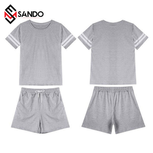 ชุดเสื้อยืดและกางเกงผ้าฝ้าย2ชิ้นสำหรับผู้หญิง,เสื้อยืดแขนสั้นสั่งทำโลโก้ได้ตามต้องการสำหรับฤดูร้อน - Product Image 4