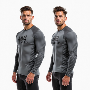 Camiseta de Compresión Deportiva Personalizada para Hombre, 100% Poliéster Elástico, Ajuste Compresivo, para Atletas de MMA, Manga Larga/Corta, Ligera, Secado Rápido, Transpirable - Product Image 5