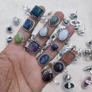 925 Sterling Silver Plaqué Multi Couleur Ovale Facettes Baho Designer Lunette Réglage Baho Fait À La Main En Gros En Vrac Lot Fabrication - Product Image 4