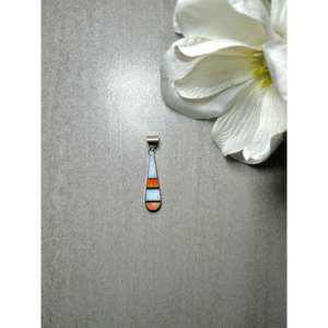 Colgante Harold Smith con múltiples dijes, engaste de bisel en oro rosa, ópalo, plata de ley chapada en rodio, incrustación con patrón numérico en bisel - Product Image 1