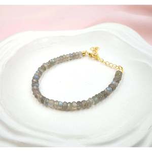 AAA+ Labradorite <b>Beaded</b> <b>Bracelet</b> Gold Plating Diamond Main Stone Religious for Wedding Party Anniversary Engagement Perfect Gift - Product Image 1