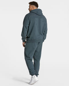 Latest Design Custom Acid Wash <b>Navy</b> Hoodie & Sweatpants Cotton <b>Fleece</b> Gym & Sportswear <b>Men's</b> Sweat Suits <b>Men's</b> Pants & Trousers - Product Image 2