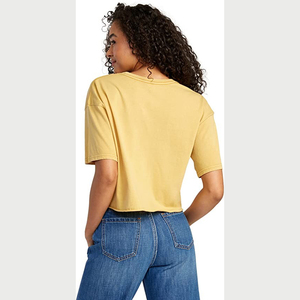 Wholesale Manufacture Women's Crop <b>Tops</b> Quickdry 100% Cotton Material Lightweight Breathable Customised Logo Printing - Product Image 6