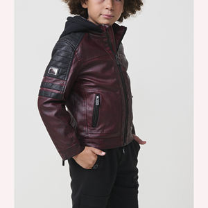 Veste en cuir confortable pour enfants garçons filles vêtements d'extérieur élégants et doux vestes durables approvisionnement en gros - Product Image 6
