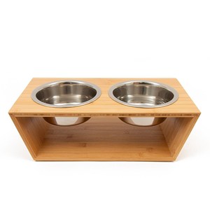 Cuenco para mascotas de bambú laminado trenzado a mano Cuenco de alimentación de bambú natural para gatos y perros Comederos para mascotas hechos a mano - Product Image 1