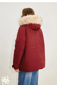 TOYOUTH unisex 90% Down Jacket 2025 Winter New <b>Fur</b> collar Hooded Large Pocket Workwear Style Outdoor Warm Jacket <b>Coat</b> - Product Image 3