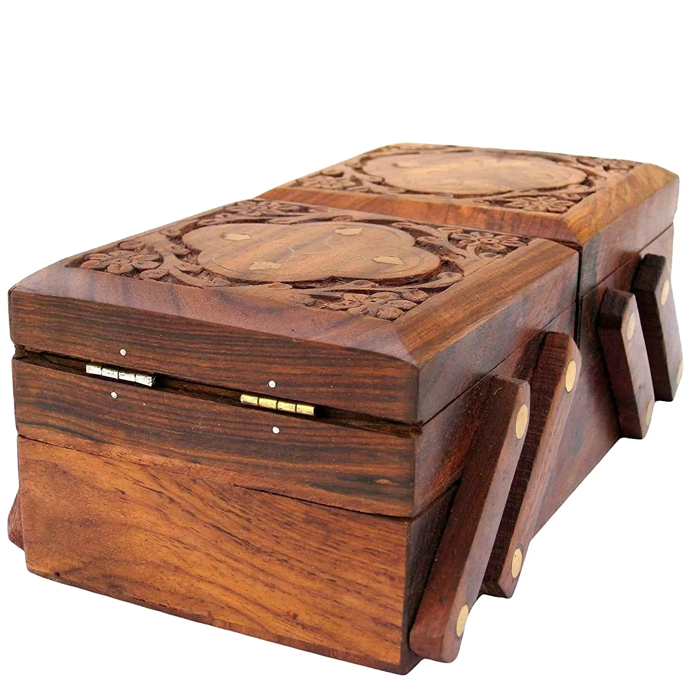 Caixa organizadora de madeira caixa de joias, caixa organizadora de malha de madeira itens de presente